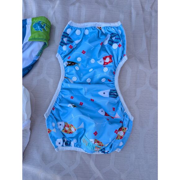 Baby Swim Diaper Covers 3 pc Lot Cloth Snaps Adjustable size 6mo+ S/M 10-20lbs - Picture 3 of 7